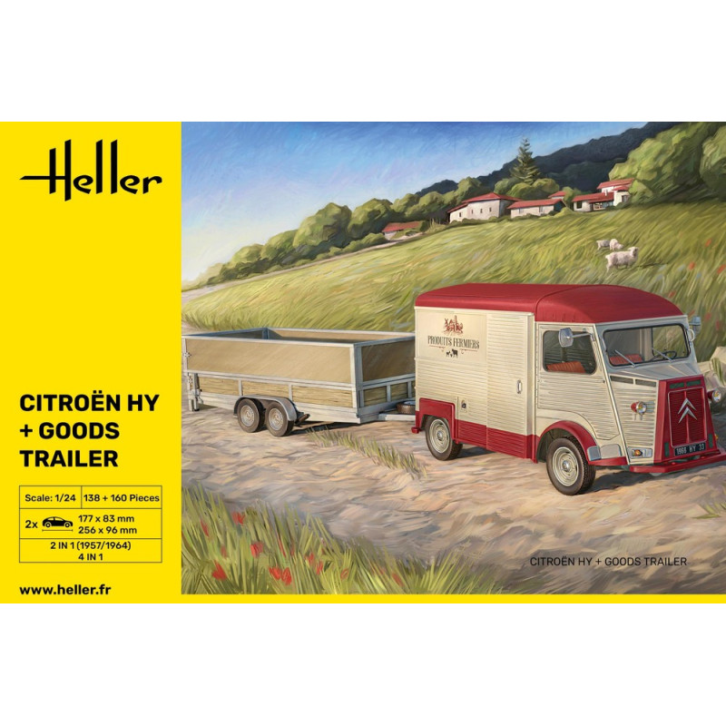 Citroën HY + remorque 1/24 Heller 50331 - Maketis