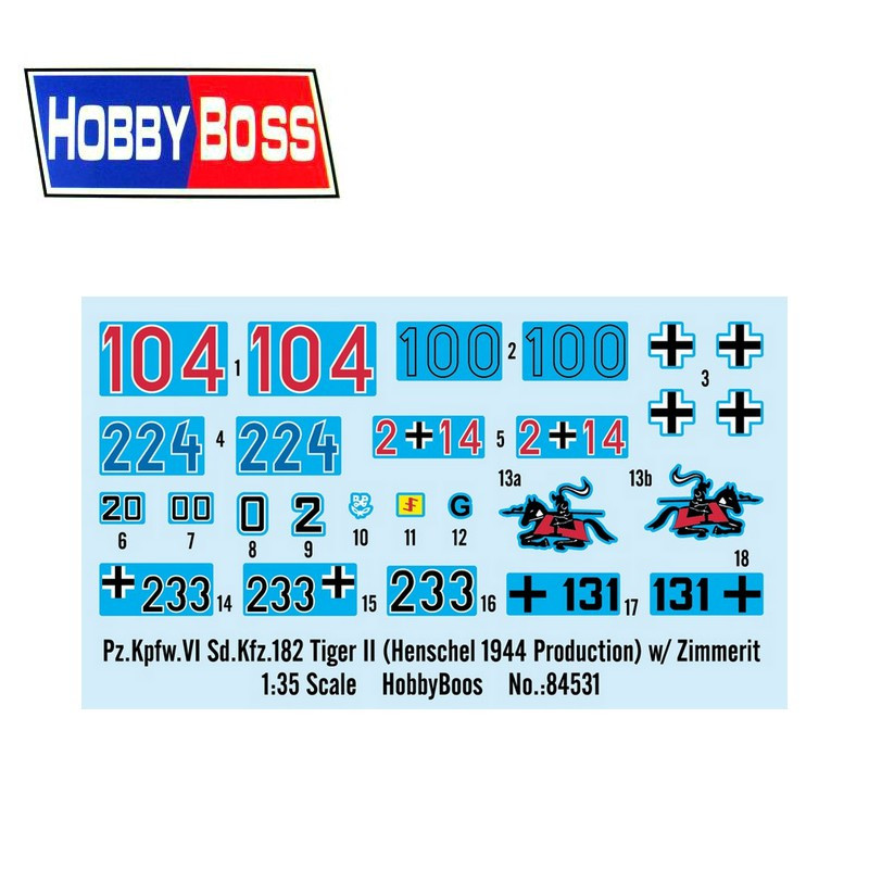 Char allemand Pz.VI Sd.Kfz.182 Tigre II (Henschel) 1/35 Hobby Boss 84531 - Maketis