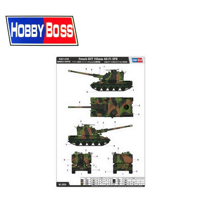 Char français GCT 155mm AU-F1 SPH 1/35 Hobby Boss 83834 - Maketis