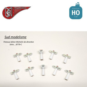 Michelin concrete posts (10 pcs) H0 PN Sud Modelisme 8779.C - Maketis