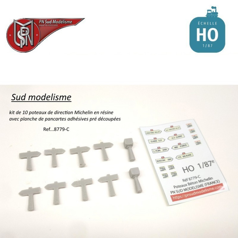 Complément poteaux béton Michelin de direction (10 pcs) HO PN Sud Modélisme 8779.C - Maketis Complément poteaux béton Michelin de direction (10 pcs) HO PN Sud Modélisme 8779.C - Maketis