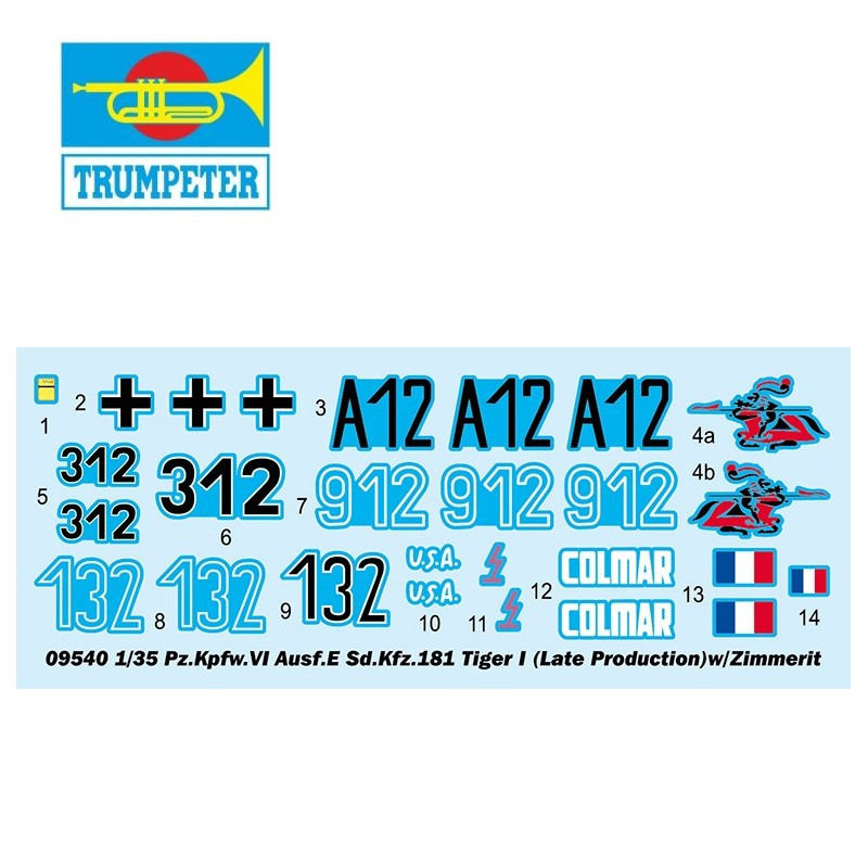 Char allemand Pz.VI Sd.Kfz.181 Tigre I (Last Production) 1/35 Trumpeter 09540 - Maketis