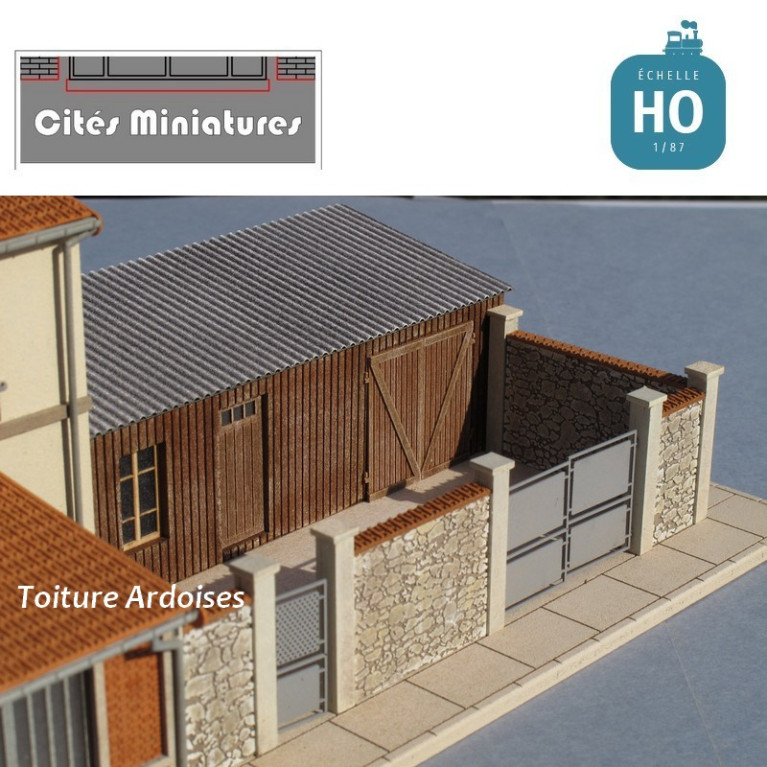 Maison de ville étroite R+1 ‘Menuiserie Lemaitre’ Toiture Ardoise HO Cités Miniatures BV-035-HO - Maketi Maison de ville étroite R+1 ‘Menuiserie Lemaitre’ Toiture Ardoise HO Cités Miniatures BV-035-HO - Maketi
