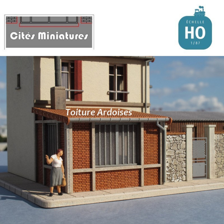 Maison de ville étroite R+1 ‘Menuiserie Lemaitre’ Toiture Ardoise HO Cités Miniatures BV-035-HO - Maketi Maison de ville étroite R+1 ‘Menuiserie Lemaitre’ Toiture Ardoise HO Cités Miniatures BV-035-HO - Maketi