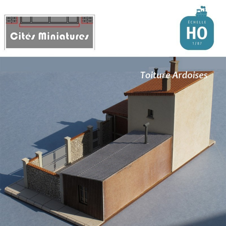 Maison de ville étroite R+1 ‘Menuiserie Lemaitre’ Toiture Ardoise HO Cités Miniatures BV-035-HO - Maketi Maison de ville étroite R+1 ‘Menuiserie Lemaitre’ Toiture Ardoise HO Cités Miniatures BV-035-HO - Maketi