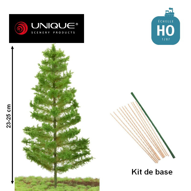 Kit de base pour arbres Epicéa 10 pcs 23-25cm HO (à assembler) Unique Scenery 81-1020-04