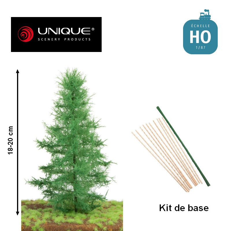 Kit de base pour arbres Sapin 10 pcs 18-20cm HO (à assembler) Unique Scenery 81-1021-04