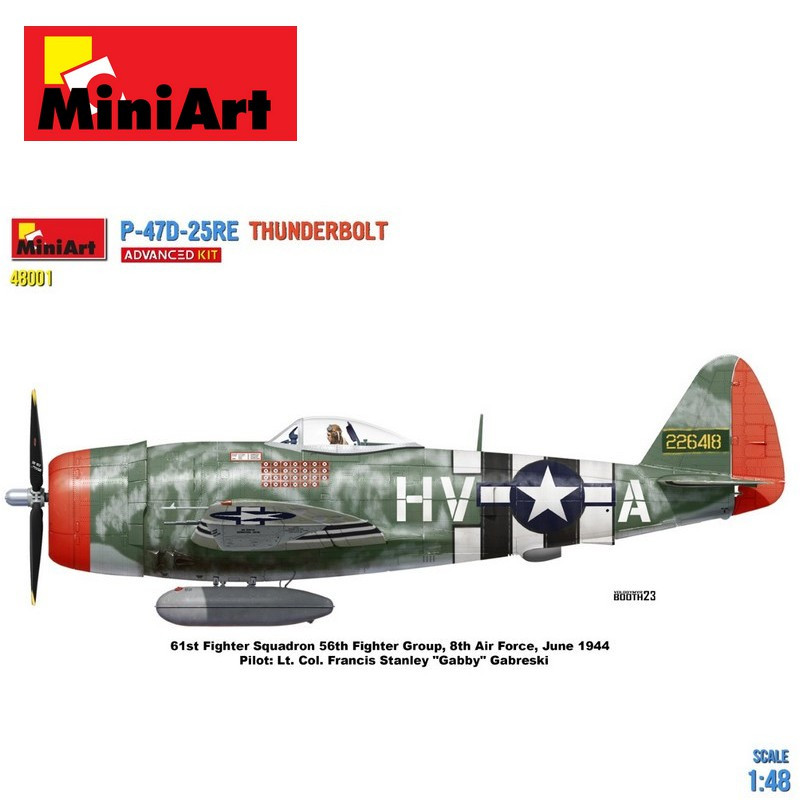 Avion militaire US P-47D-25RE Thunderbolt WWII 1/48 MiniArt 48001 - Maketis