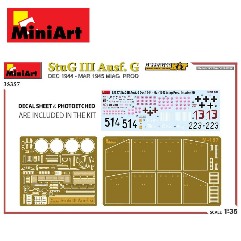 Char Allemand StuG III Ausf. G DEC 1944-MAR 1945 Interior Kit WWII 1/35 MiniArt 35357 - Maketis