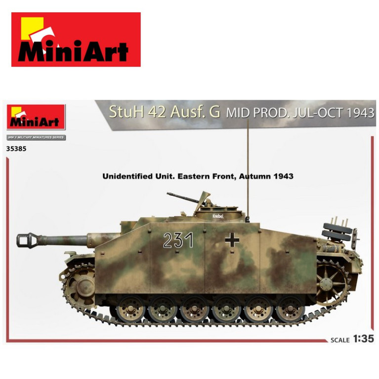 Char Allemand StuH 42 Ausf. G MID PROD. JUL-OCT 1943 WWII 1/35 MiniArt 35385 - Maketis Char Allemand StuH 42 Ausf. G MID PROD. JUL-OCT 1943 WWII 1/35 MiniArt 35385 - Maketis