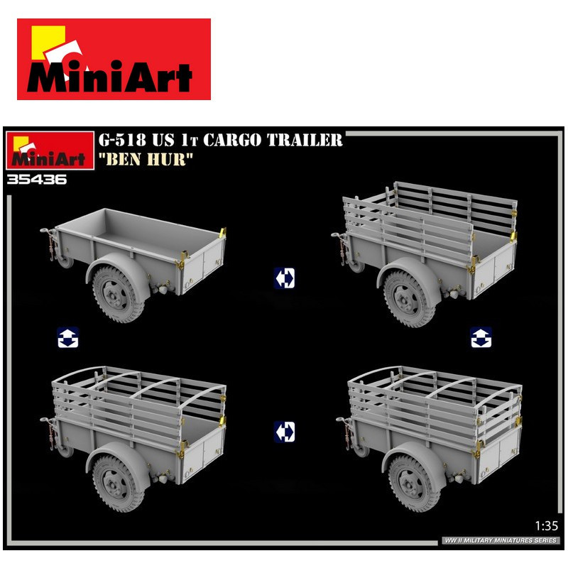 Remorque militaire G-518 US 1t "BEN HUR" WWII 1/35 MiniArt 35436 - Maketis
