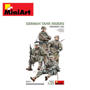 Soldats Allemands en position assis sur char 4 figurines Ardennes 1944 1/35 MiniArt 35411 - Maketis