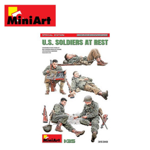 Soldats américains au repos WWII 5 figurines Edition spéciale 1/35 MiniArt 35318 - Maketis