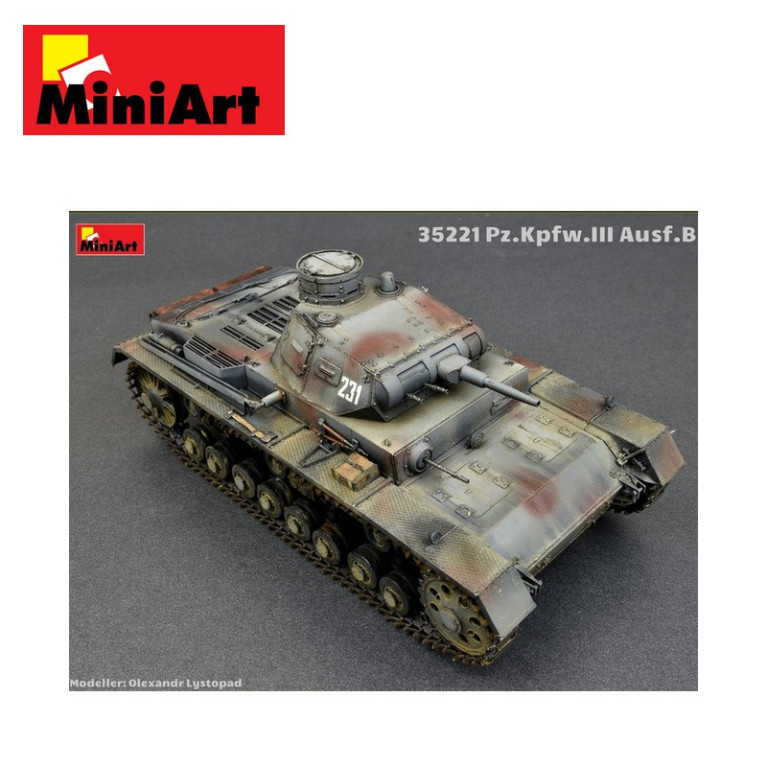Char allemand Pz.Kpfw.III Ausf.B WWII avec équipage 1/35 MiniArt 35221 - Maketis Char allemand Pz.Kpfw.III Ausf.B WWII avec équipage 1/35 MiniArt 35221 - Maketis