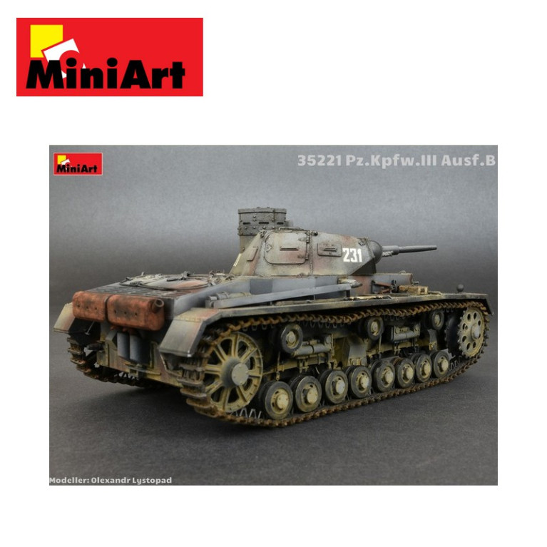 Char allemand Pz.Kpfw.III Ausf.B WWII avec équipage 1/35 MiniArt 35221 - Maketis Char allemand Pz.Kpfw.III Ausf.B WWII avec équipage 1/35 MiniArt 35221 - Maketis