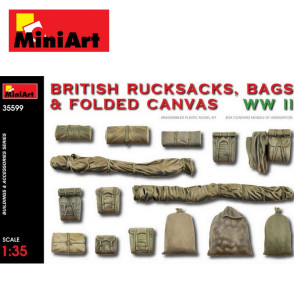Sacs à dos, sacs et toiles pliées Britanniques WWII 1/35 MiniArt 35599 - Maketis