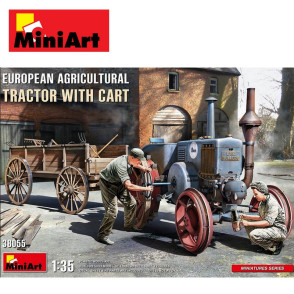 Tracteur européen avec remorque et figurines 1/35 MiniArt 38055 - Maketis