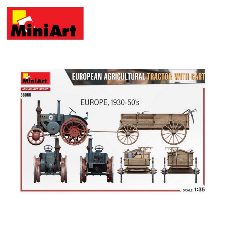 Tracteur européen avec remorque et figurines 1/35 MiniArt 38055 - Maketis Tracteur européen avec remorque et figurines 1/35 MiniArt 38055 - Maketis