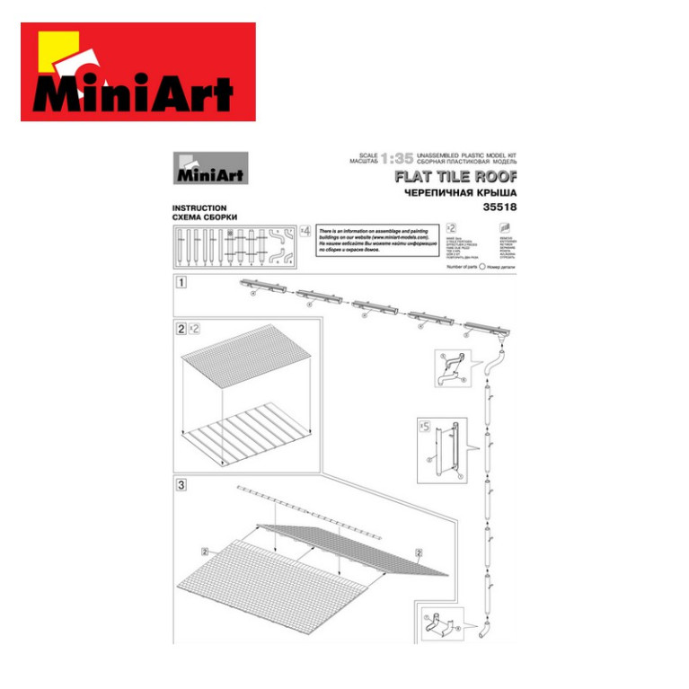 Toit de tuiles plates 1/35 Miniart 35518-Maketis Toit de tuiles plates 1/35 Miniart 35518-Maketis