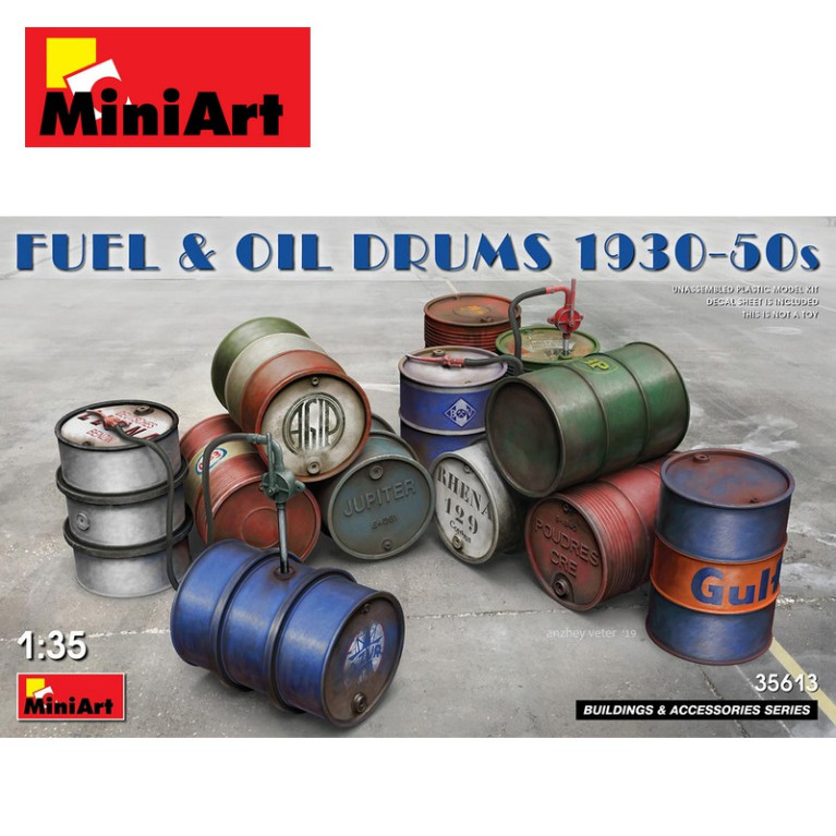 Fûts de carburant et d'huile des années 1930-50 1/35 Miniart 35613-Maketis Fûts de carburant et d'huile des années 1930-50 1/35 Miniart 35613-Maketis