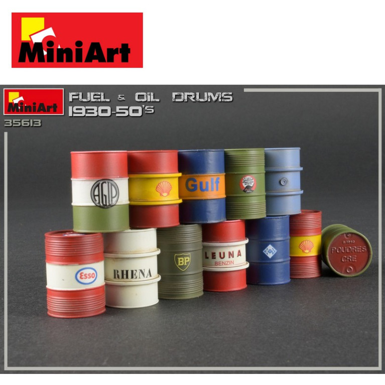 Fûts de carburant et d'huile des années 1930-50 1/35 Miniart 35613-Maketis Fûts de carburant et d'huile des années 1930-50 1/35 Miniart 35613-Maketis