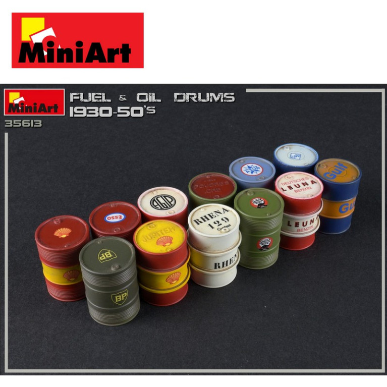Fûts de carburant et d'huile des années 1930-50 1/35 Miniart 35613-Maketis Fûts de carburant et d'huile des années 1930-50 1/35 Miniart 35613-Maketis