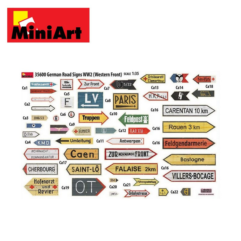 Panneaux routiers allemands WWII (France 1944) 1/35 MiniArt 35600 - Maketis