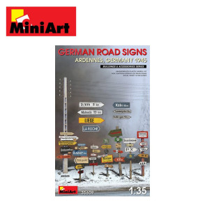 Panneaux routiers allemands WWII (Ardennes, Allemagne 1945) 1/35 MiniArt 35609 - Maketis