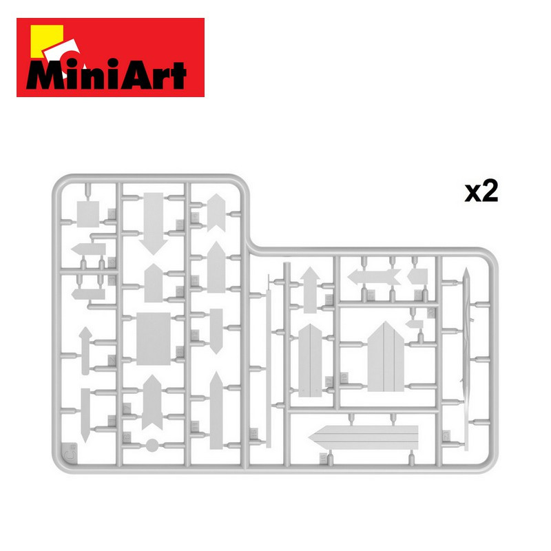 Panneaux routiers allemands WWII (Ardennes, Allemagne 1945) 1/35 MiniArt 35609 - Maketis