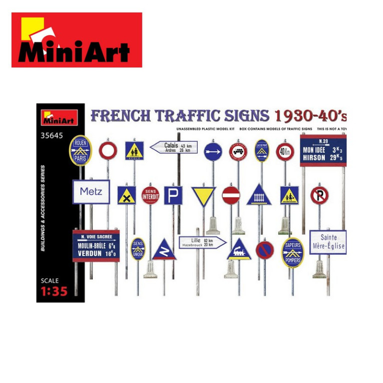 Panneaux routiers français 1930-40's WWII 1/35 MiniArt 35645 - Maketis Panneaux routiers français 1930-40's WWII 1/35 MiniArt 35645 - Maketis