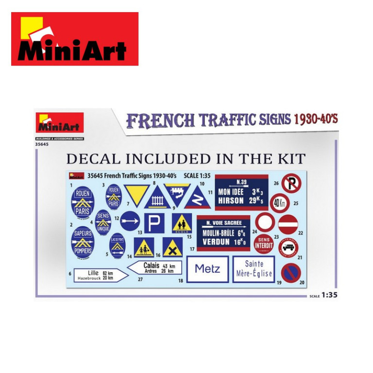 Panneaux routiers français 1930-40's WWII 1/35 MiniArt 35645 - Maketis Panneaux routiers français 1930-40's WWII 1/35 MiniArt 35645 - Maketis