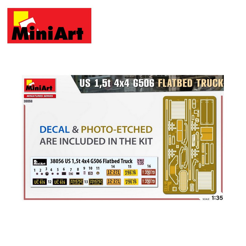 Camion Chevrolet US 1,5t 4x4 G506 avec plateau et chargement 1/35 MiniArt 38056 - Maketis