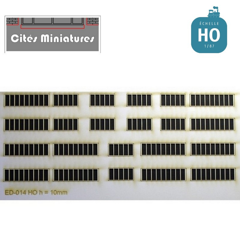 Fenêtres Usine (12+8) bristol HO Cités Miniatures ED-014-HO - Maketis