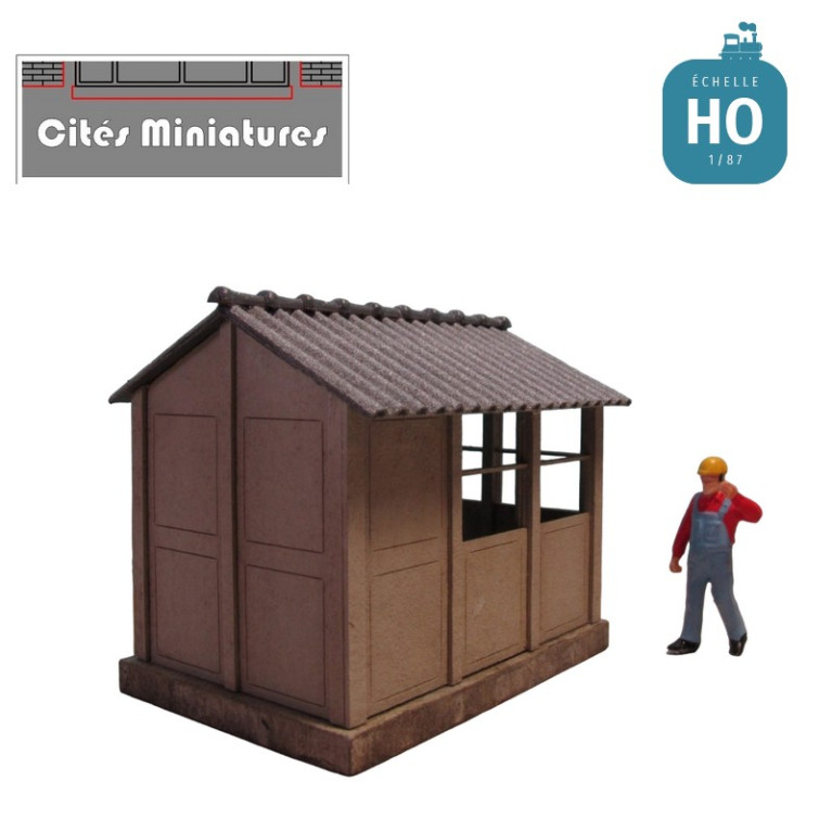 Cabine d'aiguillage HO (petite), toit 2 pentes, pack de 2 CMED-026-4-HO - Maketis Cabine d'aiguillage HO (petite), toit 2 pentes, pack de 2 CMED-026-4-HO - Maketis