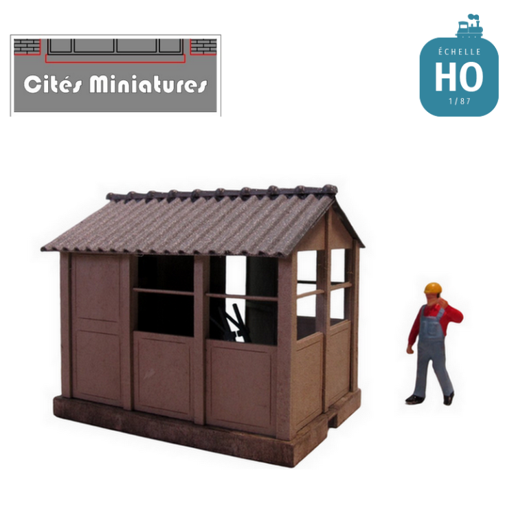 Cabine d'aiguillage HO (petite), toit 2 pentes, pack de 2 CMED-026-4-HO - Maketis Cabine d'aiguillage HO (petite), toit 2 pentes, pack de 2 CMED-026-4-HO - Maketis