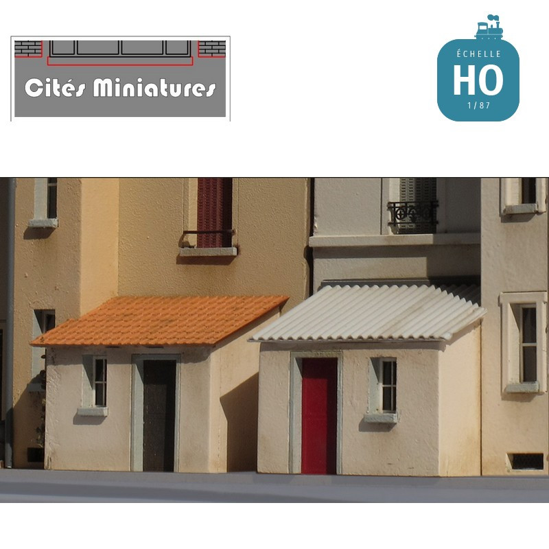 Appentis d'Atelier murs en crépi - Echelle HO Cités-Miniatures CMED-023-HOF - Maketis