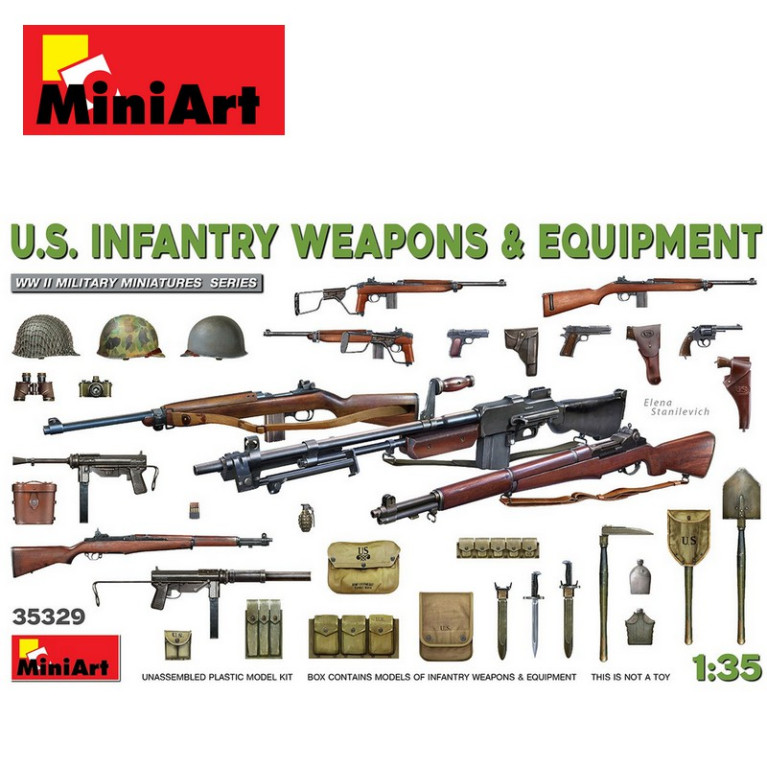 Armes et équipements d'infanterie américaine 1/35 MiniArt 35329 - Maketis Armes et équipements d'infanterie américaine 1/35 MiniArt 35329 - Maketis