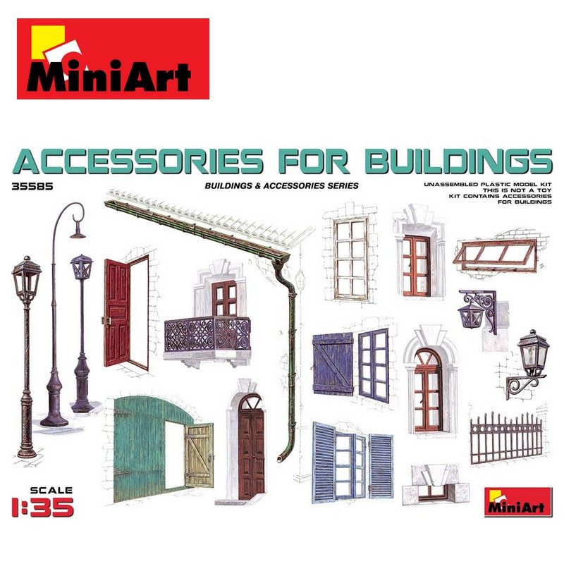 Accessoires pour bâtiments urbains 1/35 MiniArt 35585-Maketis