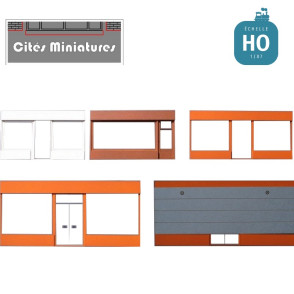 Façade boutique moderne HO court latéral ED-035-HO-CL - Maketis