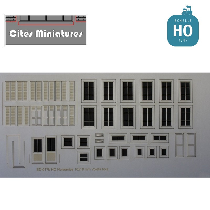 Fenêtres, volets bois (petite taille) maison de ville  HO CMED-017b - Maketis