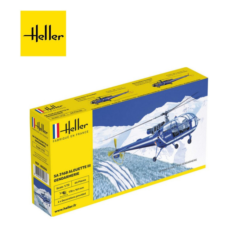Hélicoptère SA 316 Alouette III Gendarmerie 1/72 Heller 80286 - Maketis Hélicoptère SA 316 Alouette III Gendarmerie 1/72 Heller 80286 - Maketis
