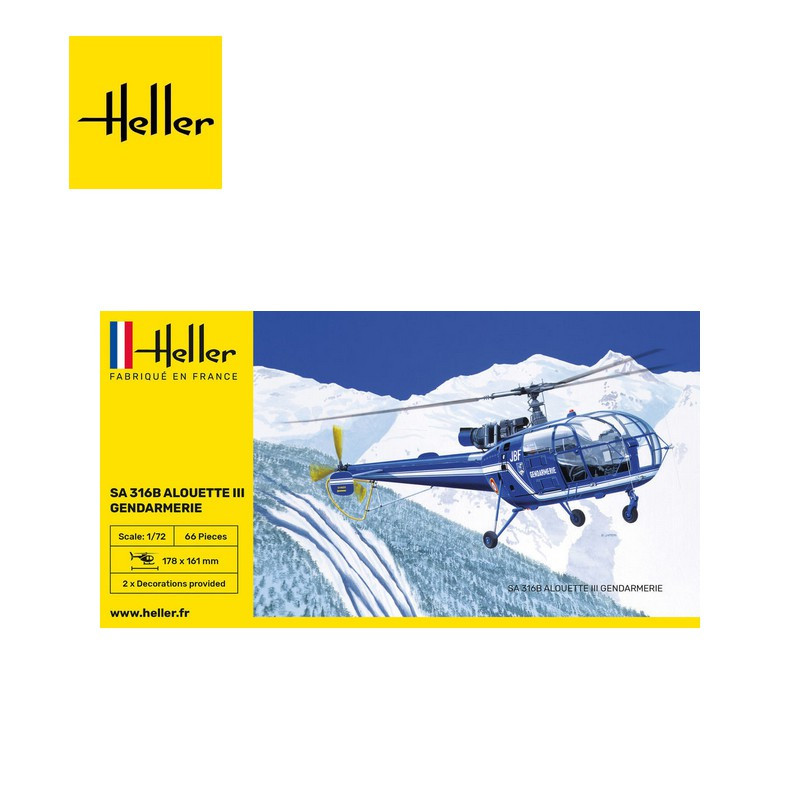 Hélicoptère SA 316 Alouette III Gendarmerie 1/72 Heller 80286 - Maketis