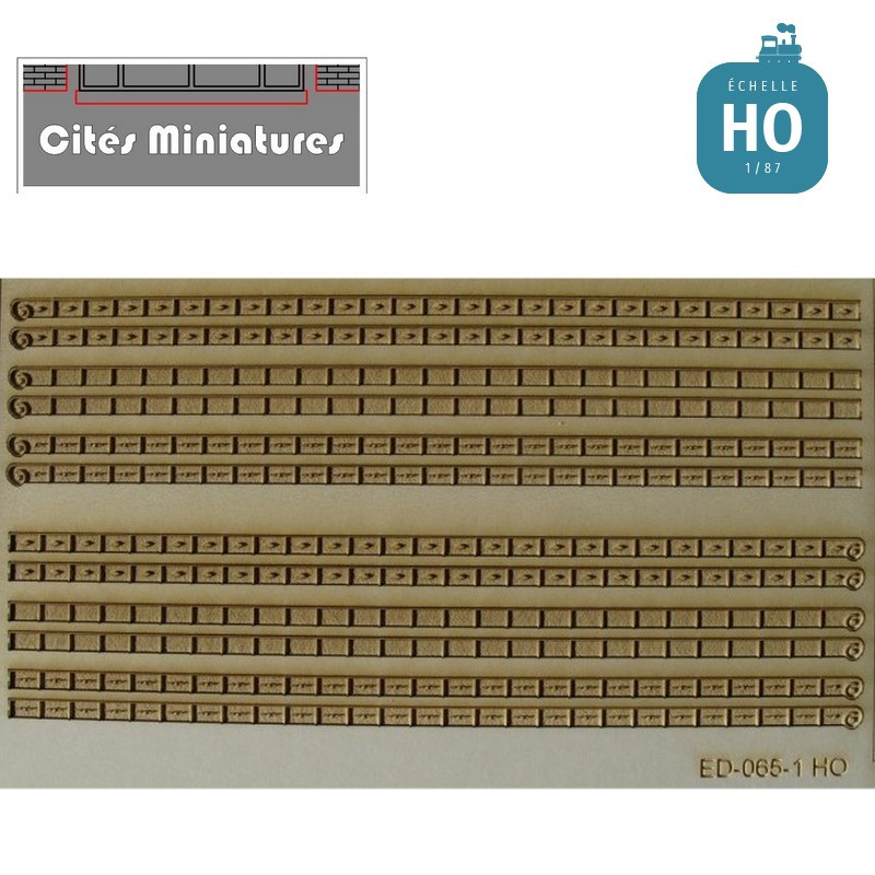 Toiture – Bandes de tuiles de rive – Echelle HO Cités miniatures ED-065-1-HO - Maketis