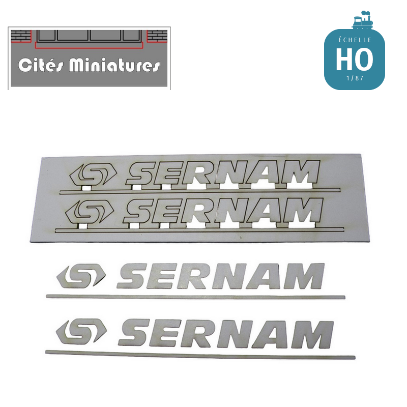 Lettrage SERNAM & logo – Echelle HO Cités Miniatures ED-041-HO - Maketis