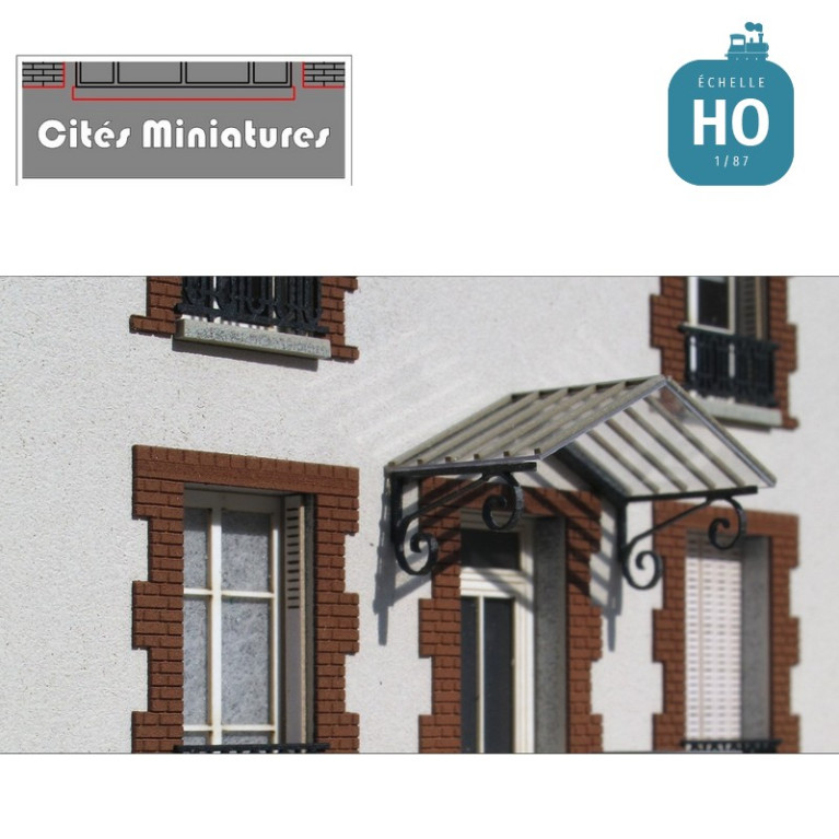 Marquise pour pavillon Echelle HO Cités Miniatures ED-058-1-HO - Maketis Marquise pour pavillon Echelle HO Cités Miniatures ED-058-1-HO - Maketis