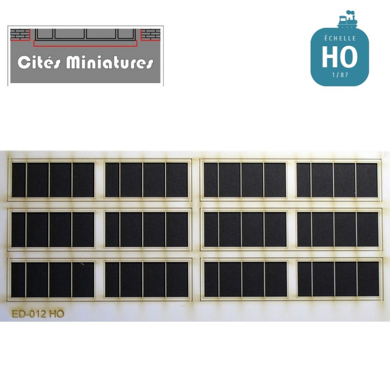 Fenêtres industrielles rectangulaires 41x18mm (x12) HO ED-012-HO - Maketis Fenêtres industrielles rectangulaires 41x18mm (x12) HO ED-012-HO - Maketis