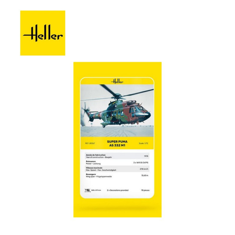 Hélicoptère Super Puma AS 332 M1 1/72 80367-Maketis Hélicoptère Super Puma AS 332 M1 1/72 80367-Maketis