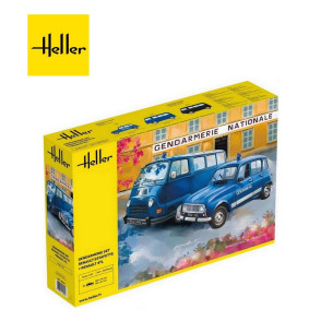 Set Utilitaire Renault Estafette et Renault 4TL "Gendarmerie" 1/24 Heller HE50325-Maketis