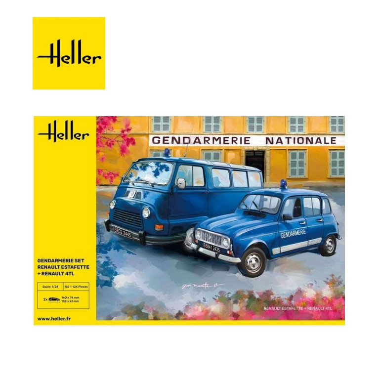 Set Utilitaire Renault Estafette et Renault 4TL "Gendarmerie" 1/24 Heller HE50325-Maketis Set Utilitaire Renault Estafette et Renault 4TL "Gendarmerie" 1/24 Heller HE50325-Maketis