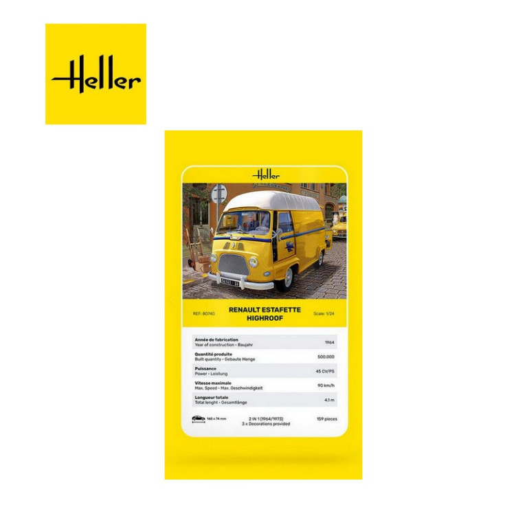 Utilitaire Renault Estafette Highroof 1/24 Heller 80740-Maketis Utilitaire Renault Estafette Highroof 1/24 Heller 80740-Maketis